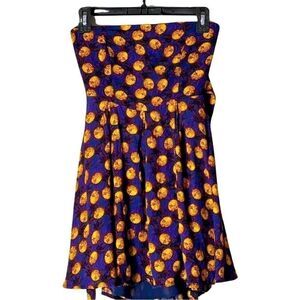 Women’s Floral Print Tie Back Sleeveless Dress, purple, yellow dress size S